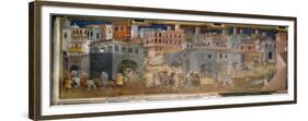 The effects of good government in cities-Ambrogio Lorenzetti-Framed Giclee Print