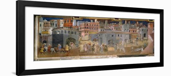 The effects of good government in cities-Ambrogio Lorenzetti-Framed Giclee Print