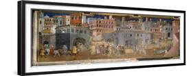 The effects of good government in cities-Ambrogio Lorenzetti-Framed Giclee Print