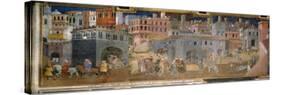 The effects of good government in cities-Ambrogio Lorenzetti-Stretched Canvas