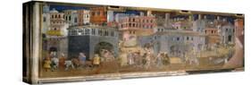 The effects of good government in cities-Ambrogio Lorenzetti-Stretched Canvas