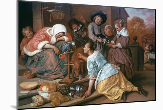 The Effects of Intemperance, 1663-1665-Jan Steen-Mounted Giclee Print
