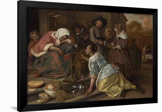 The Effects of Intemperance, Ca 1665-Jan Havicksz Steen-Framed Giclee Print