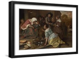 The Effects of Intemperance, Ca 1665-Jan Havicksz Steen-Framed Giclee Print