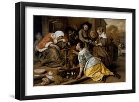 The Effects of Intemperance, circa 1663-65-Jan Havicksz. Steen-Framed Giclee Print