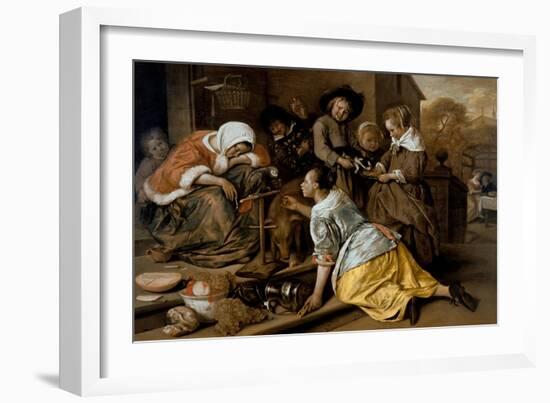 The Effects of Intemperance, circa 1663-65-Jan Havicksz. Steen-Framed Giclee Print