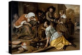 The Effects of Intemperance, circa 1663-65-Jan Havicksz. Steen-Stretched Canvas