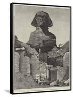 The Egyptian Sphinx at Ghizeh, Near Cairo, with the Excavations in Progress-null-Framed Stretched Canvas