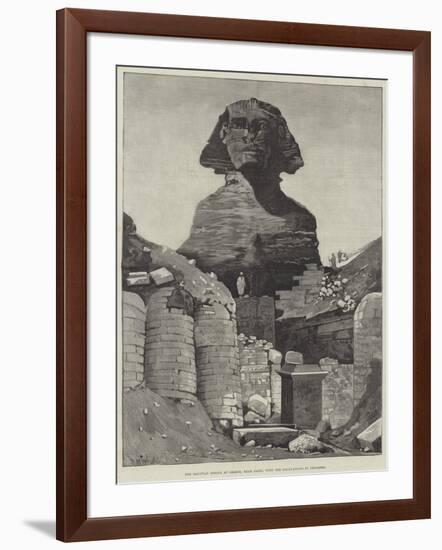 The Egyptian Sphinx at Ghizeh, Near Cairo, with the Excavations in Progress-null-Framed Giclee Print