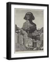 The Egyptian Sphinx at Ghizeh, Near Cairo, with the Excavations in Progress-null-Framed Giclee Print