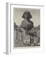 The Egyptian Sphinx at Ghizeh, Near Cairo, with the Excavations in Progress-null-Framed Giclee Print