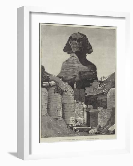 The Egyptian Sphinx at Ghizeh, Near Cairo, with the Excavations in Progress-null-Framed Giclee Print