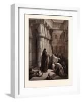 The Egyptians Urge Moses to Depart-Gustave Dore-Framed Giclee Print