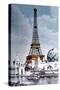The Eiffel Tower and 'Globe Celeste' at the 1900 World Exposition-null-Stretched Canvas
