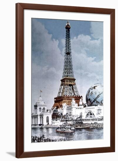 The Eiffel Tower and 'Globe Celeste' at the 1900 World Exposition-null-Framed Photo