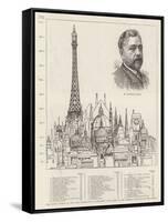 The Eiffel Tower at the Paris Exhibition as Compared with Some of the Highest Buildings in the Worl-null-Framed Stretched Canvas