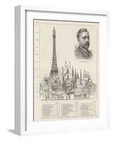 The Eiffel Tower at the Paris Exhibition as Compared with Some of the Highest Buildings in the Worl-null-Framed Giclee Print