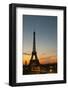 The Eiffel Tower in Paris in early morning, pale blue sky some white clouds-Per Karlsson-Framed Photographic Print