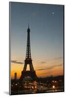 The Eiffel Tower in Paris in early morning, pale blue sky some white clouds-Per Karlsson-Mounted Photographic Print