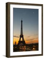 The Eiffel Tower in Paris in early morning, pale blue sky some white clouds-Per Karlsson-Framed Photographic Print