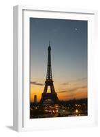 The Eiffel Tower in Paris in early morning, pale blue sky some white clouds-Per Karlsson-Framed Photographic Print