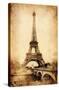 The Eiffel Tower - Rustic-Trends International-Stretched Canvas