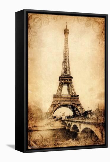 The Eiffel Tower - Rustic-Trends International-Framed Stretched Canvas