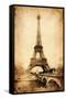 The Eiffel Tower - Rustic-Trends International-Framed Stretched Canvas