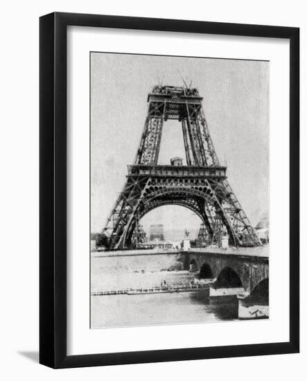 The Eiffel Tower under Construction, Paris, C1888-null-Framed Giclee Print