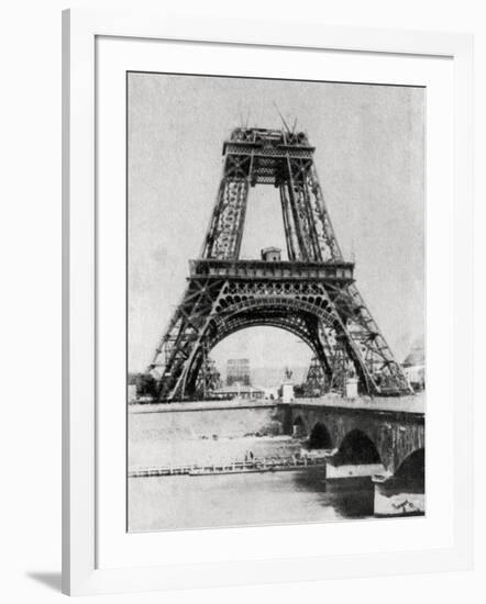The Eiffel Tower under Construction, Paris, C1888-null-Framed Giclee Print