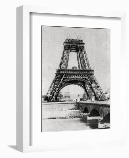 The Eiffel Tower under Construction, Paris, C1888-null-Framed Giclee Print