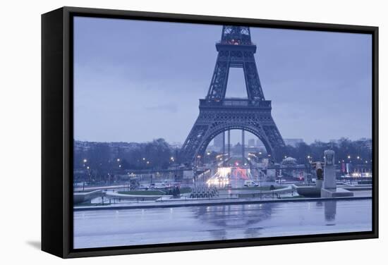 The Eiffel Tower under Rain Clouds, Paris, France, Europe-Julian Elliott-Framed Stretched Canvas