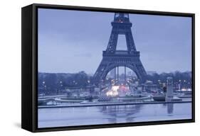 The Eiffel Tower under Rain Clouds, Paris, France, Europe-Julian Elliott-Framed Stretched Canvas