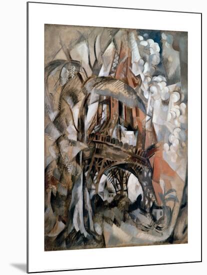 The Eiffel Tower with Trees, 1910-Robert Delaunay-Mounted Giclee Print