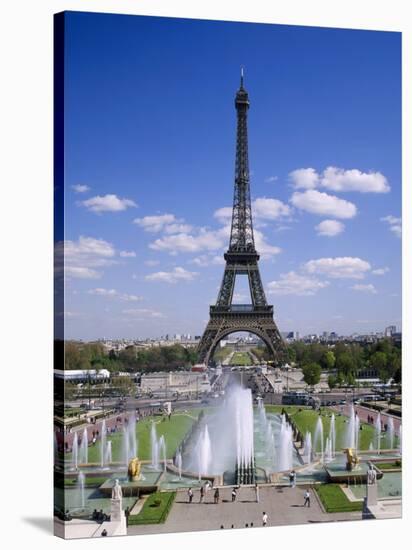 The Eiffel Tower with Water Fountains, Paris, France-Nigel Francis-Stretched Canvas