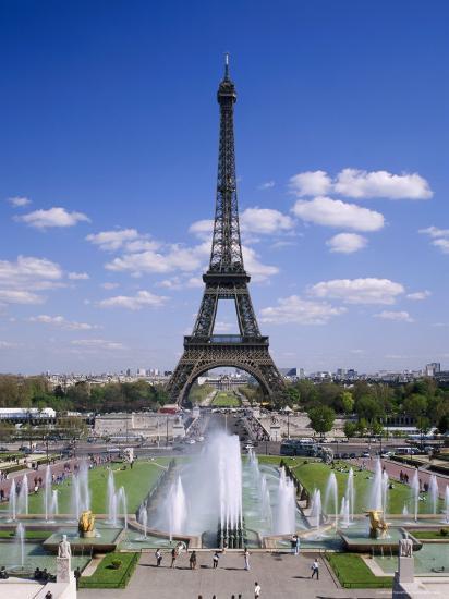 'The Eiffel Tower with Water Fountains, Paris, France' Photographic ...