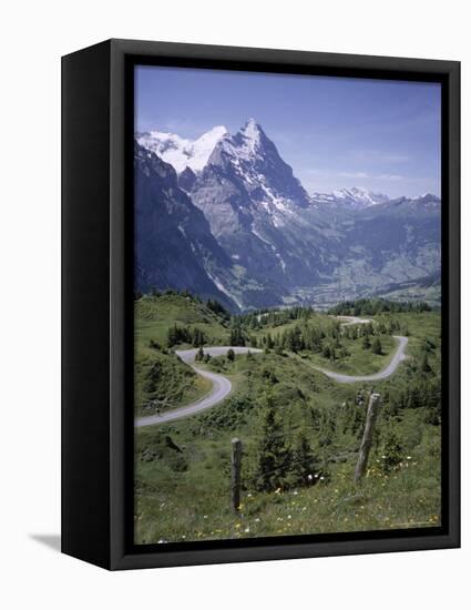 The Eiger, 3970M, Bernese Oberland, Alps, Switzerland-Andrew Sanders-Framed Stretched Canvas