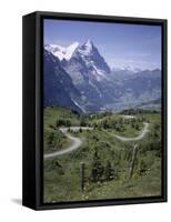 The Eiger, 3970M, Bernese Oberland, Alps, Switzerland-Andrew Sanders-Framed Stretched Canvas