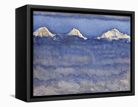 The Eiger, Monch and Jungfrau Peaks Above the Foggy Sea-Ferdinand Hodler-Framed Stretched Canvas