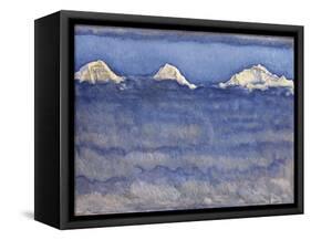 The Eiger, Monch and Jungfrau Peaks Above the Foggy Sea-Ferdinand Hodler-Framed Stretched Canvas