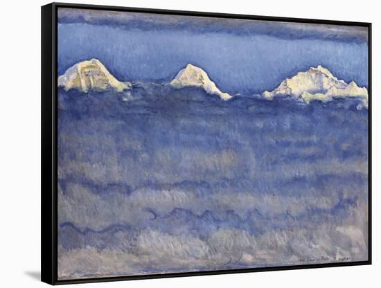 The Eiger, Monch and Jungfrau Peaks Above the Foggy Sea-Ferdinand Hodler-Framed Stretched Canvas