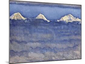 The Eiger, Monch and Jungfrau Peaks Above the Foggy Sea-Ferdinand Hodler-Mounted Photographic Print