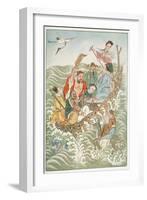 The Eight Immortals Cross the Sea Each Using Their Own Particular Magic Charm-null-Framed Art Print