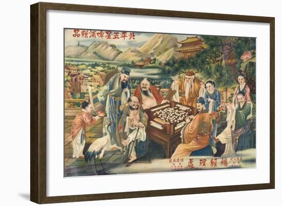 The Eight Immortals Play Mah-Jong Poster-null-Framed Giclee Print