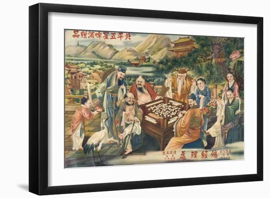 The Eight Immortals Play Mah-Jong Poster-null-Framed Premium Giclee Print