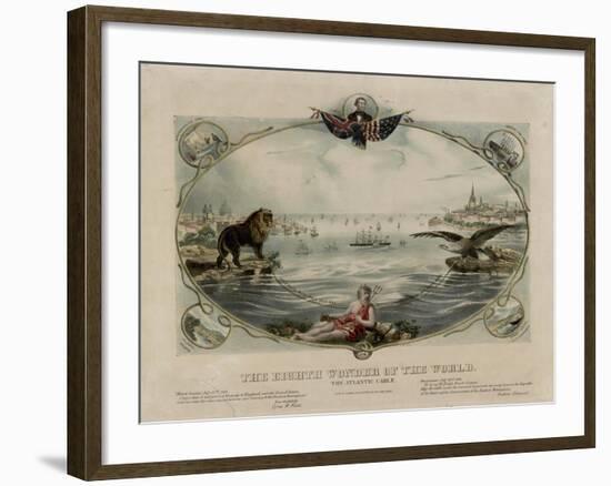 The Eighth Wonder of the World, Atlantic cable, 1866-null-Framed Giclee Print