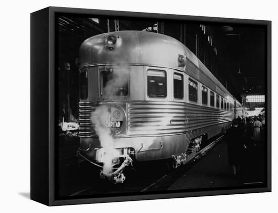 The El Capitan Stopping at the Train Station in Chicago-Peter Stackpole-Framed Stretched Canvas