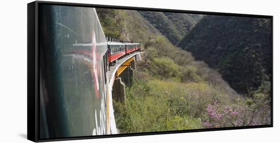 The El Chepe railway from Fuerte to Creel along the Copper canyon, Mexico, North America-Peter Groenendijk-Framed Stretched Canvas