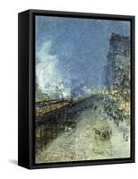 The El, New York-Childe Hassam-Framed Stretched Canvas