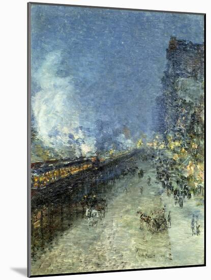 The El, New York-Childe Hassam-Mounted Giclee Print